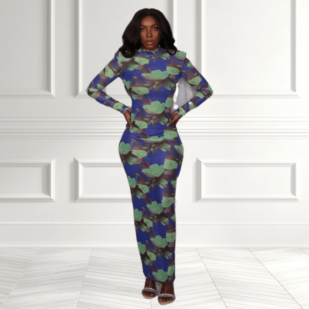 Floral Mesh Maxi Dress: Effortless Elegance | ForeignGeh